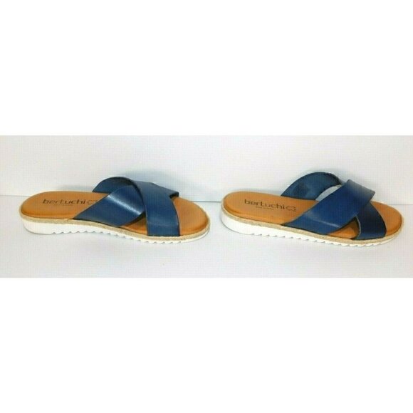 BERTUCHI BLUE LEATHER SANDALS, WOMAN'S SIZE 36, APPROX SIZE 5.5 - Picture 4 of 8
